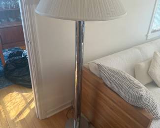 Mcm furniture couch and Crome lamp