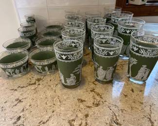 vintage Jeannette Glassware in the Hellenic pattern