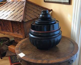 Burmese Black Lacquer Begging Bowls, Chicken Hutch