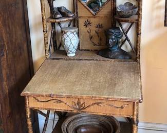 Antique English Bamboo Secretary