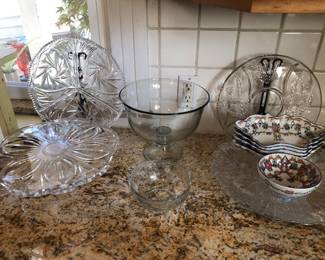 Vintage Glass Cake Stands and Platters