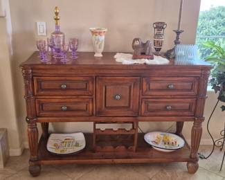 Stunning sideboard with Lenox and glass pieces 