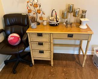Desk, chair, Arkansas basketball, miscellaneous decor items 