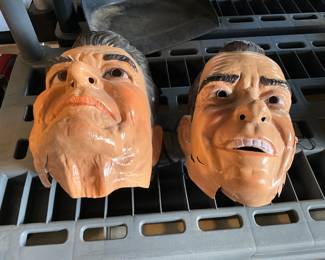 Garage - masks of Ronald Reagan & Richard Nicon