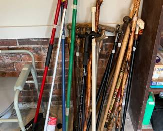 Garage - Lots of canes!
