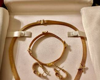 14k GOLD Necklace, Bracelet & Earrings 
by FORTUNOFF
42.2 grams 