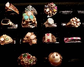 Gold and Precious Stones Rings 