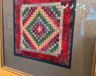Framed  crewel work