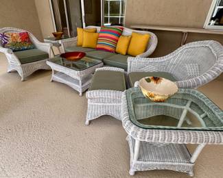 Vintage Real Wicker Patio Furniture 
