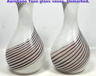 Lot 747 Pr. Attributed to Dino Martens for Aureliano Toso glass vases. Unmarked.