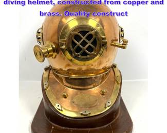 Lot 621 Replica U.S. Navy Mark V pattern diving helmet, constructed from copper and brass. Quality construct