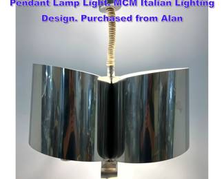 Lot 890 Chrome Double Cylinder Hanging Pendant Lamp Light. MCM Italian Lighting Design. Purchased from Alan