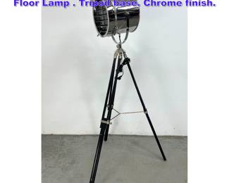 Lot 1089 Ralph Lauren Style Stage Light Floor Lamp . Tripod base. Chrome finish.