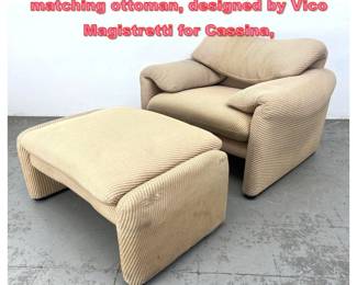 Lot 1748 Maralungaw lounge chair and matching ottoman, designed by Vico Magistretti for Cassina,