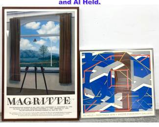 Lot 969 2pcs Exhibition Posters. Magritte and Al Held.