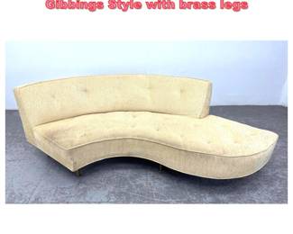 Lot 1717 Mid Century Serpentine Sofa Gibbings Style with brass legs