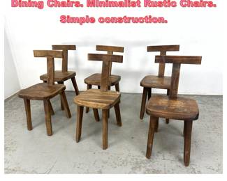 Lot 1584 Set 6 OLIVA HANNINEN T Back Dining Chairs. MInimalist Rustic Chairs. Simple construction. 