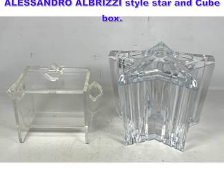 Lot 618 2pcs Acrylic Lucite Ice Buckets. ALESSANDRO ALBRIZZI style star and Cube box.