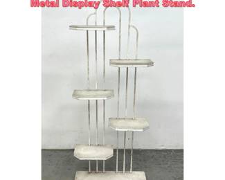 Lot 1590 Vintage Arrt Deco Wood and Metal Display Shelf Plant Stand. 