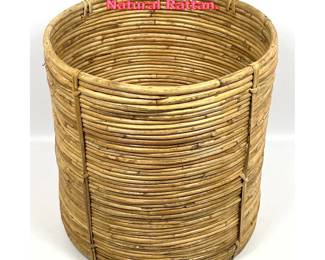 Lot 1209 Pencil reed wastebasket Bin. Natural Rattan. 