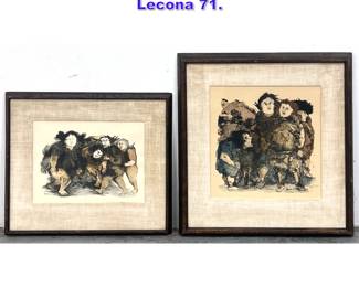 Lot 951 2pcs Lecona Lithograph Prints. Lecona 71.