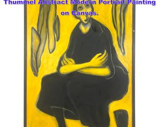 Lot 928 The Artworks of Rosa Maria Thummel Abstract Modern Portrait Painting on Canvas.