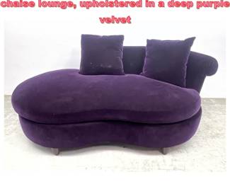 Lot 1752 Vladimir Kagan style serpentine chaise lounge, upholstered in a deep purple velvet