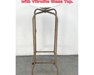 Lot 1466 Industrial Style Medical Stand with Vitrolite Glass Top. 