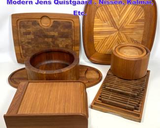 Lot 1169 8pcs Teak Accessories. Danish Modern Jens Quistgaard . Nissen, Kalmar, Etc.