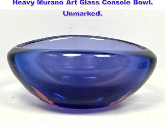Lot 679 Vintage Flavio Poli Attributed Large Heavy Murano Art Glass Console Bowl. Unmarked.