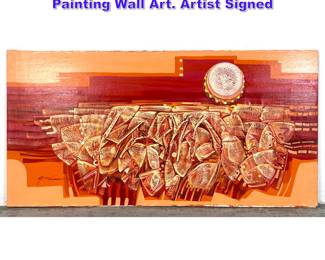 Lot 958 Large Abstract Acrylic on Board Painting Wall Art. Artist Signed