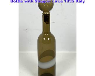 Lot 742 Italian Dino Martens Murano Fasce Bottle with Stopper circa 1955 Italy