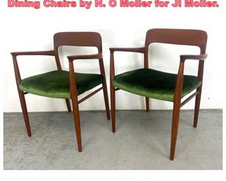 Lot 1372 Pair Vintage Danish Modern Dining Chairs by N. O Moller for Jl Moller. 