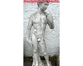 Lot 1698 Cast Stone Garden Patio Sculpture of David. 