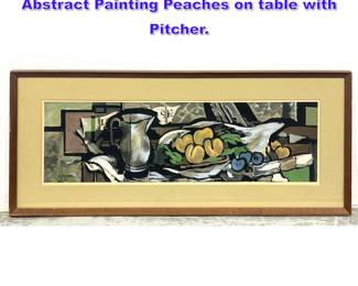 Lot 956 GEORGES BRAQUE Print. Still Life Abstract Painting Peaches on table with Pitcher.