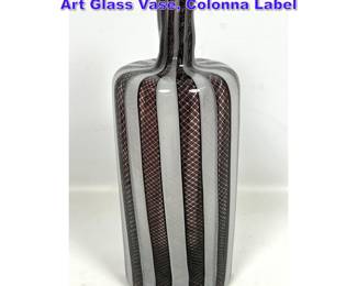 Lot 725 Vintage Venetian Italian Latticino Art Glass Vase, Colonna Label