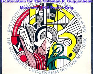 Lot 846 Vintage exhibition poster by Roy Lichtenstein for The Solomon R. Guggenheim Museum, 1969 Poster Orig