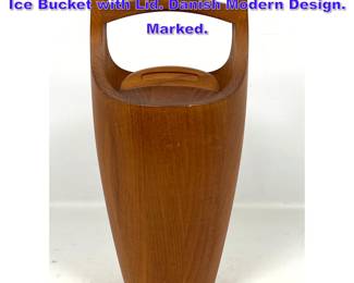 Lot 812 JENS QUISTGAARD for DANSK Teak Ice Bucket with Lid. Danish Modern Design. Marked.
