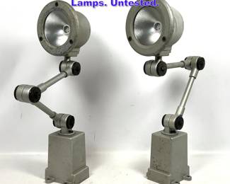 Lot 1080 Pair Industrial Adjustable arm Lamps. Untested.