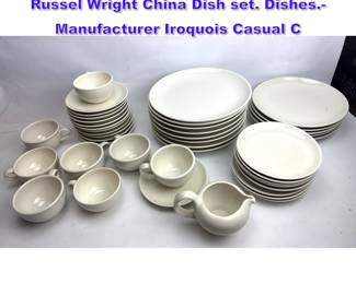 Lot 1124 42pc Iroquois Casual China by Russel Wright China Dish set. Dishes. Manufacturer Iroquois Casual C
