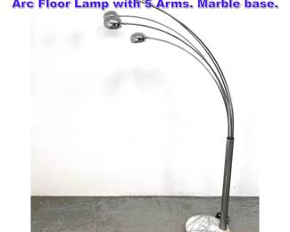 Lot 614 Mid Century Modern Guzzini Style Arc Floor Lamp with 5 Arms. Marble base.