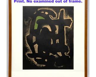 Lot 664 After Eduardo Chillida Lithograph Print. No examined out of frame.