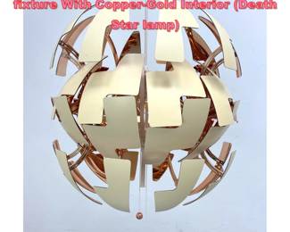 Lot 1328 IKEA PS 2014 Pendant light fixture With CopperGold Interior Death Star lamp
