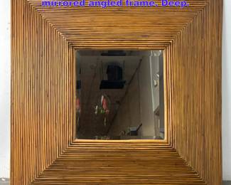 Lot 1009 Square Split reed bamboo wall mirrored angled frame. Deep.