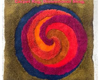 Lot 1649 5ft Abstract Modern Wall Hanging Carpet Rug. Dimensional Shag.
