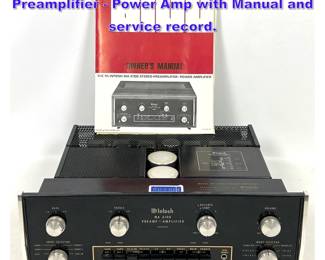Lot 1093 McIntosh MA 6100 Stereo Preamplifier Power Amp with Manual and service record.