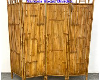 Lot 1077 4 Panel Rattan Bamboo Folding Screen Room Divider.