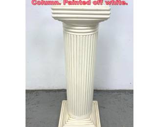 Lot 1324 Rattan Split Reed Pedestal Column. Painted off white.