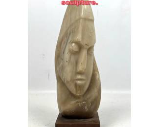 Lot 1448 Stylized Carved Alabaster Bust sculpture. 