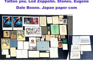 Lot 842 56 pcs Ephemera. Rolling Stones Tattoo you. Led Zeppelin. Stones. Eugene Dale Boone. Japan paper com